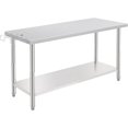 thumbnail image 1 of 60x24 In NSF Stainless Steel Work Table with Adjustable Undershelf Hooks and Removable Trash Rack Heavy Duty Commercial Prep Table for Kitchen Garage Home, 1 of 6