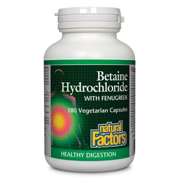 Natural Factors Bétaïne HCL, 500 mg, 180 capsules