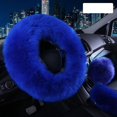 thumbnail image 1 of 3 Pcs Fluffy Steering Wheel Covers, Universal Soft Comfortable Non-Slip Pure Wool Car Wheel Covers with Handbrake Cover Gear Shift Cover, 1 of 5