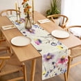 thumbnail image 3 of Purple Spring Floral Table Runner - 120 Inch Long, Kitchen Dining Table Runner Dresser Scarves, Vintage Flowers Farmhouse Watercolor Farmhouse Decor for Coffee Tables Wedding Party Banquet, 3 of 8