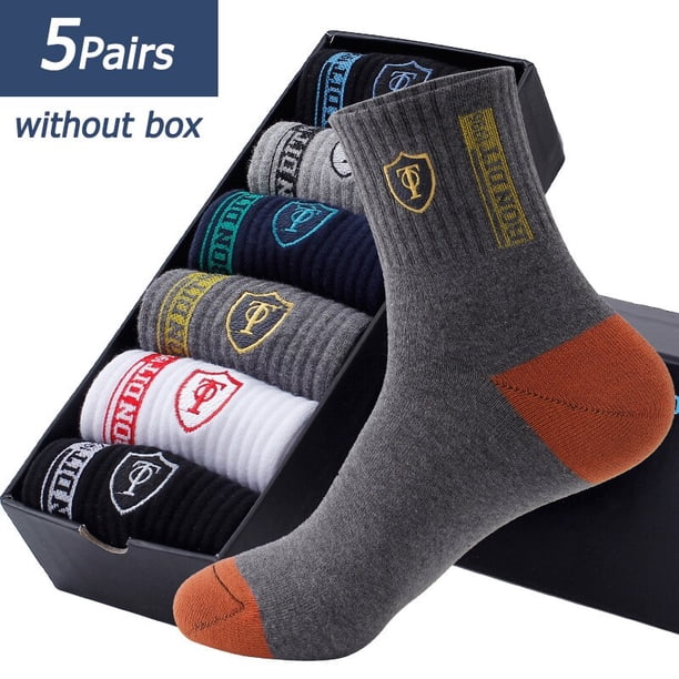 5 pares de calcetines deportivos para hombre de primavera y otoño, verano, ocio, absorbentes del sudor, cómodos, finos, transpirables, baloncesto, Meias EU 38-43 Dengxun unisex