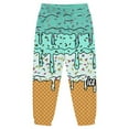 thumbnail image 4 of LIIPEE Girls Boys Jogger Pants Waffle Ice Cream Printed Stretch Elastic Waist Sweatpants Trousers With Pockets Baby Versatile Travel Pants,Green,3-4 Years, 4 of 4