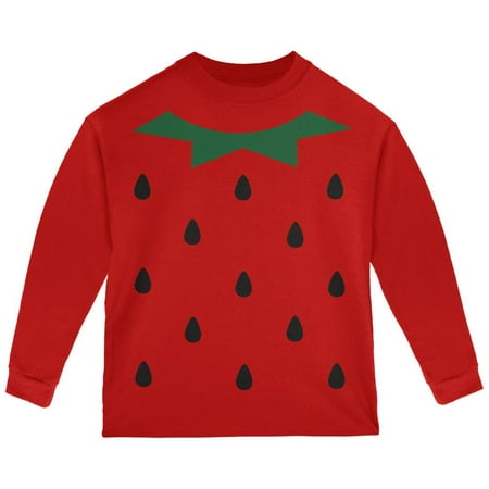 Strawberry Shortcake New Shirts - Halloween Strawberry Costume Red Toddler Long Sleeve T-Shirt