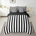 thumbnail image 3 of Feelyou Black White Striped Bedding Comforter Set 7pcs for Kids, Abstract Ombre King Bedding Sets, Modern Fashion Reversible Bed Sheets, Breathable Home Decor, 3pcs, 3 of 8