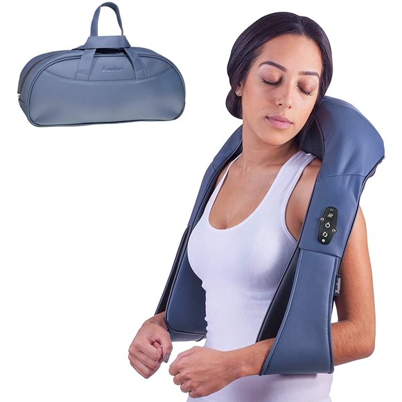 Bruntmor Cordless Shiatsu Massager | 3-D Deep Kneading, Heat, Relieves Pain & Sore Muscles