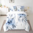 thumbnail image 2 of jejeloiu Blue Flower Floral 7 Pieces Bedding Comforter Set,Gray Leaves Full Bedding Set,Modern Minimalsit Aesthetic Fitted Sheet Flat Sheet For Girls,Super Cozy Room Decor Reversible, 2 of 8