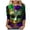 Green@GC@, variant on CONZONE Womens Mardi Gras T-Shirts 3/4 Sleeve T-Shirts for Women Trendy Graphic Soft Loose Fit 2026 Carnival Tops for Lady