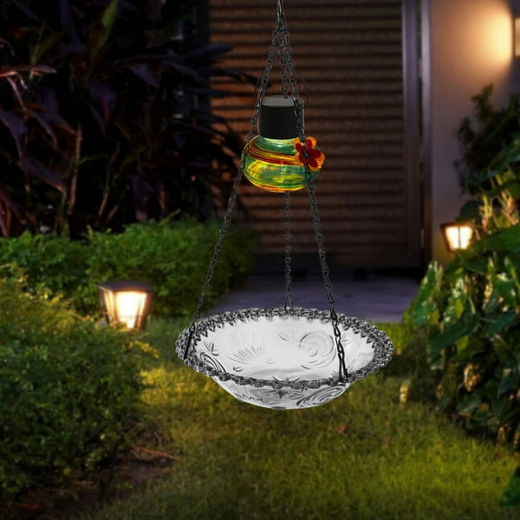 Xihbxyly Comedero para Pájaros, Elegante Diseño Colgante, Comedero Doble Función para Pájaros, Construcción Resistente a La Intemperie, Ideal para Balcón, Patio, Jardín, Ideal para Amantes de La Natu