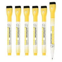 Magnetic Whiteboard Pen, 0.5-1mm Fine Tip Dry Erase Yellow Markers, 6 Pcs