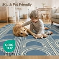 thumbnail image 4 of ODIKA 3'x5' Washable Accent Rug Pet Friendly, Non-Shedding Mat Modern Abstract Arches Symmetrical Panels Distressed Flourishes for Bedside, Nursery Room, 4 of 7