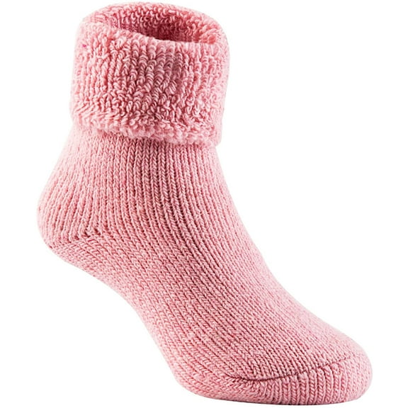 Lian LifeStyle 3 Pairs Father-Mother-Daughter Pack Extra Thick Wool Boot Socks Crew Plain LK01 LK02 LK03 Pink 0Y-2Y