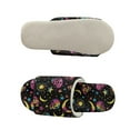 thumbnail image 5 of COEQINE Skull Moon Star Winter Slippers for Women, Halloween Fuzzy Slippers Comfortable Open Toe Home Shoes Lightweight Warm Indoor House Slides for Trip Hotel Bedroom, 38-39, 5 of 7