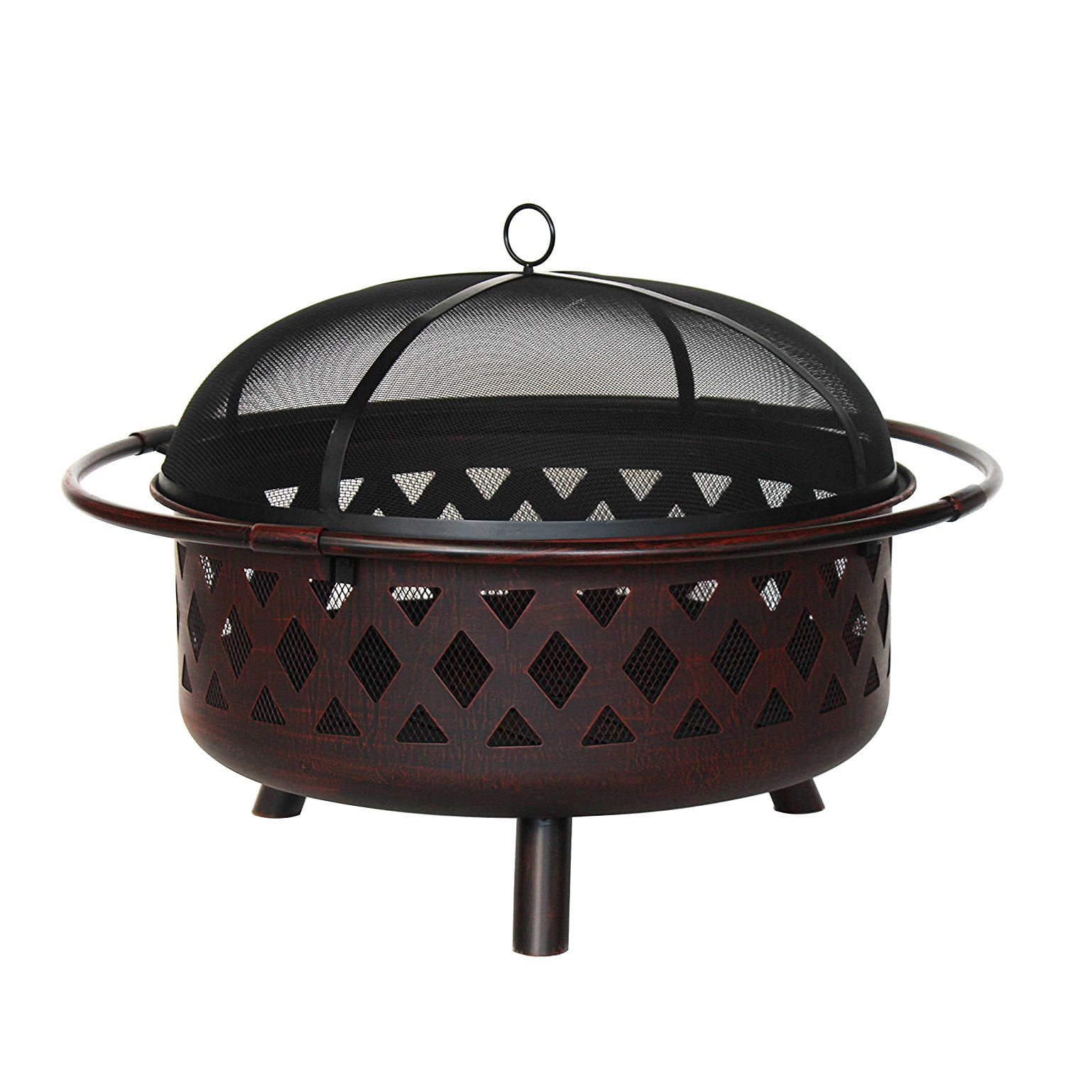 ALEKO Steel Weave Pattern Fire Pit Distressed Bronze 36 Inches