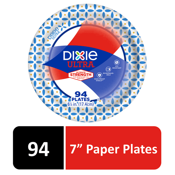Dixie Ultra Paper Plates, 6 7/8 Inch Plates, 94 Count