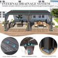 thumbnail image 3 of MELLCOM Louvered Pergola 12x24, Aluminum With Adjustable Roof, Outdoor With Waterproof Curtains and Nets, Dark Grey, 3 of 7
