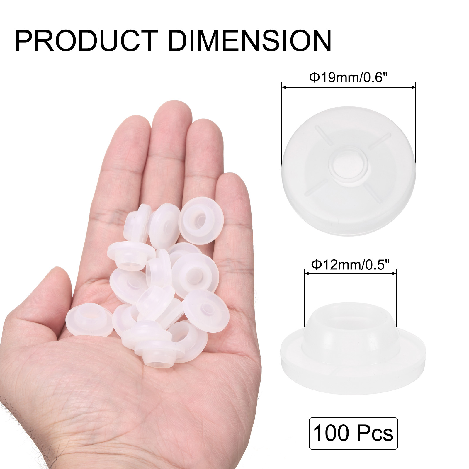 Unique Bargains Vials Rubber Stoppers Silicone Bottle Stopper Injection 12mm/0.5" White