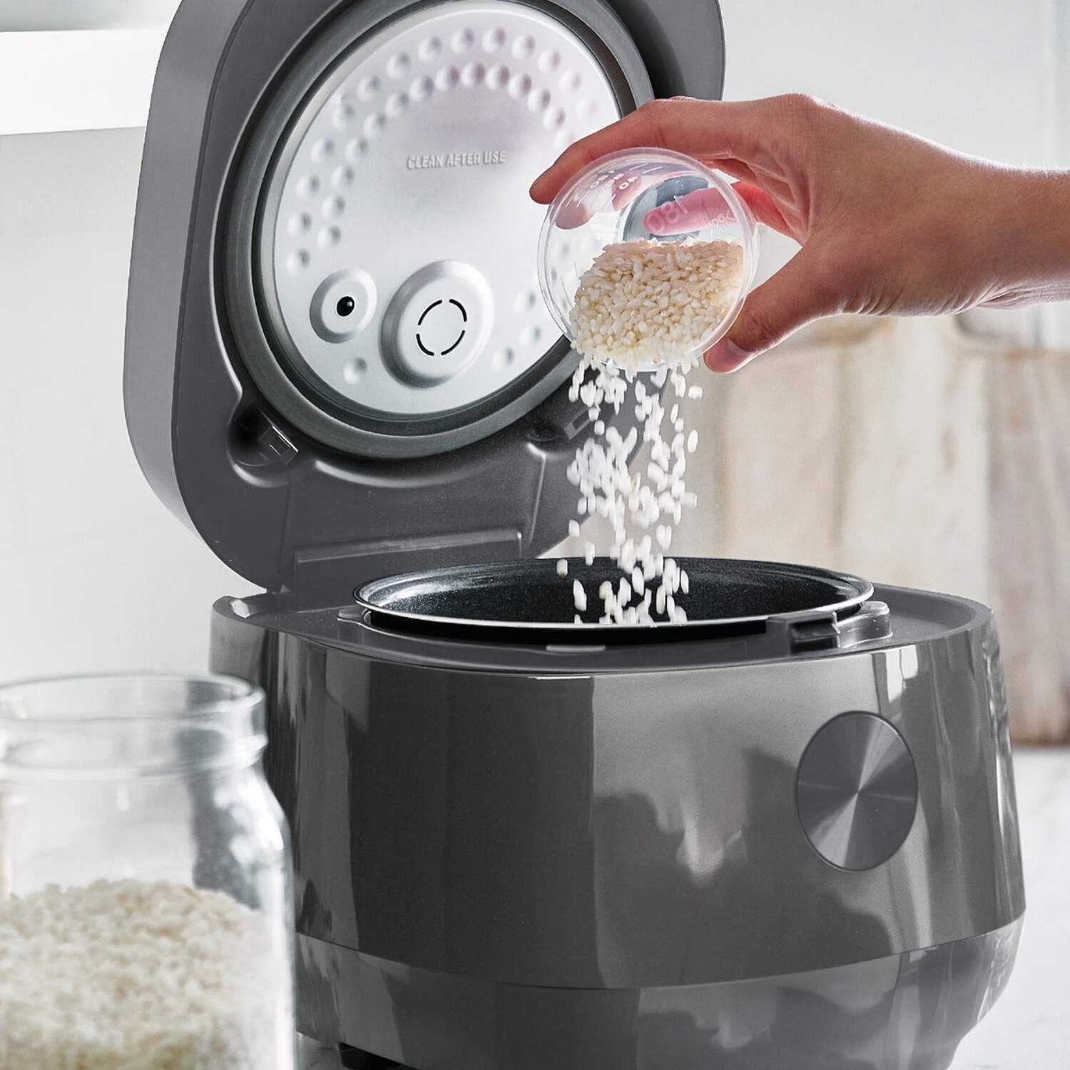GreenPan Carb Reducing Electric Rice Cooker, 4 Cups Uncooked, Toxin-Free Ceramic Nonstick, Black