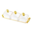 thumbnail image 3 of TISHITA Divided Serving Dish Appetizer Serving Tray Multifunctional Dried Fruit Tray Nut Candy Container for Cookies Snacks Seasoning White 3 Grids, 3 of 8