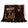 thumbnail image 2 of Chocolate Labrador Love Affectionate Dog Lover, Festive Pet Portrait Pattern, Warm Flannel Blanket for Living Room and Reading Nook, Dog Lovers Christmas Gift, Pet Lover Home Decor, 2 of 9