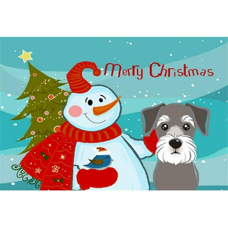 

Carolines Treasures BB1826PLMT Snowman With Schnauzer Fabric Placemat