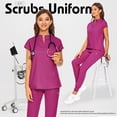 thumbnail image 4 of VIAOLI Women's Scrubs Set - V-Neck Top with 8 Pocket Jogger Pants and Comfortable Fit - Medical Uniforms for Nurse Professionals, 4 of 6