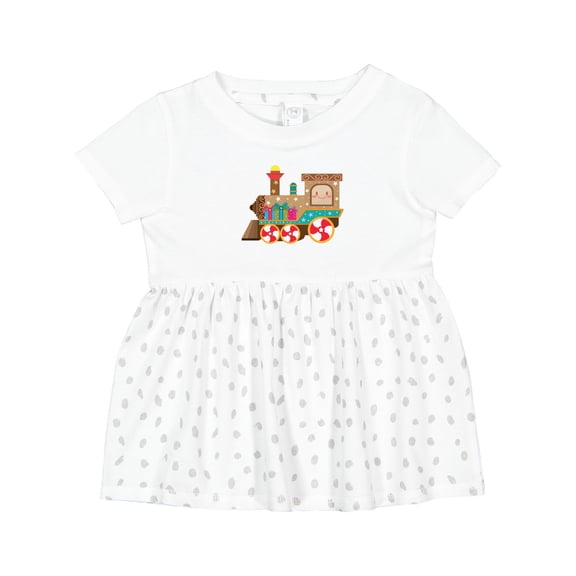Inktastic Christmas Train Girls Baby Dress