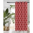 thumbnail image 3 of Red Thermal Insulated Blackout Curtains for Bedroom 36 Length Moroccan Geometric Abstract Room Darkening Curtain 1 Panel Grommet Window Curtain Drape for Living Room Nursery Room, 3 of 7