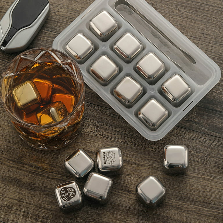 Whiskey Stones Stainless Steel Ice Cubes (Set of 8) | Plum Grove