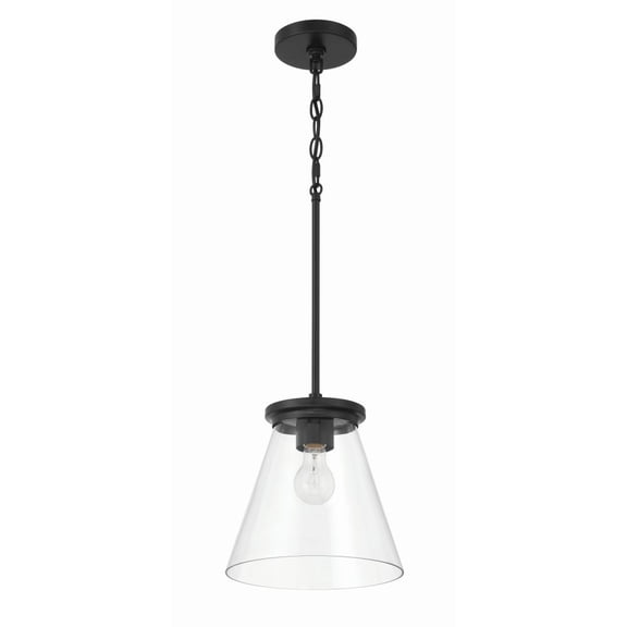 60492-FB Craftmade Lighting Connell - 1 Light Pendant-10.5 Inch Tall and 10 Inch Wide-Flat Black Finish