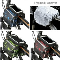 Cheers US Bike Frame Bag Waterproof Waterproof Bicycle Top Tube Bag Reflective Bike Phone Holder Bag with Mobile Phone Sack Cycling Storage Pouch Bike Front Beam Bag