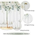 thumbnail image 4 of Watercolor White Flower Kitchen Curtains Spring Floral Green Leaves Small Short Cafe Window Curtains Olive Eucalyptus Botanical Bathroom Drapes Treatment Tier Curtains 2 Panels (27.5x39 Inch), 4 of 6