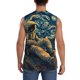 thumbnail image 4 of Balery Astronaut Starry Night Camisetas sin mangas para hombre, absorbe la humedad y protege contra el mal olor.-3X-Large, 4 of 7