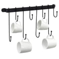 thumbnail image 1 of Colgador de tazas Sunjoy Tech con 8 ganchos para pared, ahorra espacio, resistente al óxido, rústico, color negro, resistente, para cafetería, 1 of 8