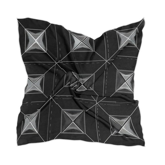 Squares and Triangles Women's Fashion Soft Scarf Square Satin Head Scarf Neck Scarf Head Hair Wraps