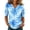 Blue, variant on Tropical Print V-Neck Top for Women, 3/4 Sleeve Hawaiian Tunic Shirt - Soft Lightweight Pullover Blouse with Curved Hem Green XXL
