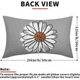 thumbnail image 4 of Brown White Daisy Pillow Covers 12x20 Set of 2 Spring Summer Gray Colored Decorative Throw Pillows Outdoor Modern Art Flower Pillowcase Lumbar Linen Cushion Case for Home Sofa Couch Bed, 4 of 6