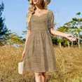 thumbnail image 3 of Burlap fiber Texture Background Pattern Sleeveless Dress Woman clothes, 3 of 7