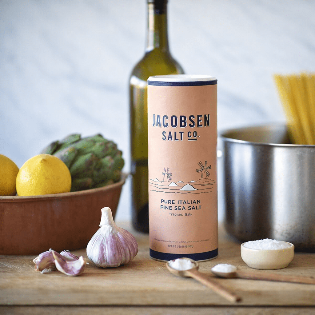 Jacobsen Salt Co. Pure Italian Fine Grain Sea Salt - Real Sea Salt for Cooking, Baking, or Pickling, Harvested in Italy (1.8 lb)