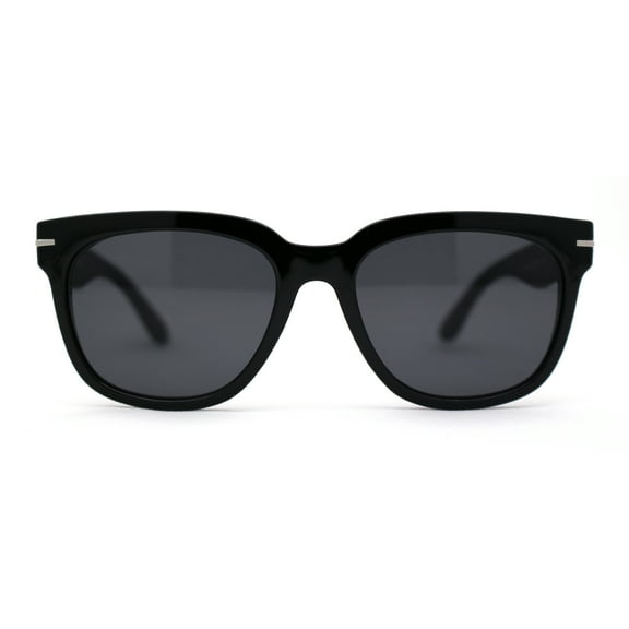 Classy Designer Horn Rim Hipster Plastic Fashion Sunglasses All Black