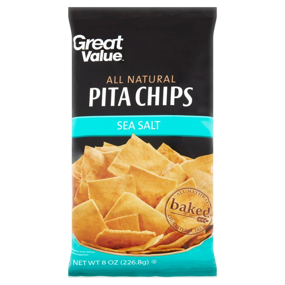 Great Value All Natural Sea Salt Pita Chips, 8 Oz.
