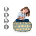 thumbnail image 2 of Modern Storage Toy Bag Chair, Starry Night Pattern in Conceptual Art Style with Retro Details Print, Stuffed Animal Organizer Washable Bag, Large Size, Apricot Mustard, by Ambesonne, 2 of 3