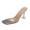 thumbnail image 2 of VerPetridure Women's Sandals Summer Casual Transparent Open Toed Square Head Fish Mouth High Heeled Slippers, 2 of 4