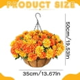 thumbnail image 3 of Fall Artificial Hanging Flower Basket, UV Resistant Faux Mum Floral Hanging Planter, 13.7×19.5 Inch No Foam, Autumn Decoration for Porch, Garden, Patio and Balcony, 3 of 7