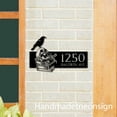 thumbnail image 2 of Handmadetneonsign Raven On Skull House Number, Raven Home Address Metal, House Address Sign 64641, 2 of 5