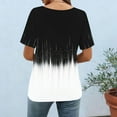 thumbnail image 5 of Sexlip Womens Short Sleeve Blouse Gradient Fringe Style Print Crew Neck Loose Sleeve Soft Fabric Relaxed Silhouette for Casual Outings Black XXL, 5 of 7