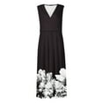 thumbnail image 5 of AOOCHASLIY Ladies' Holiday Dress Women's Spring Summer Wrap Floral Printed Gowns Long Dresses Dresses Sleeveless V-Neck Dresses, 5 of 5