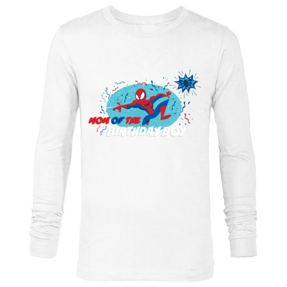 Marvel Spider-Man Toon Family Party Mom of the Birthday Boy - Long Sleeve T-Shirt for Men - Customized-White