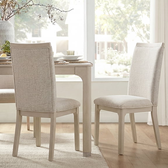 WAMPAT Set of 2 Upholstered Solid Wood Dining Chairs – High Back Side Chairs