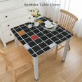 thumbnail image 2 of HAOXIT Rectangle Table Cloth, Vinyl Tablecloths with Flannel Backing, Wipeable Square Plaid Table Cover for Dining, Picnic, Indoor and Outdoor 44''x44'', 2 of 7