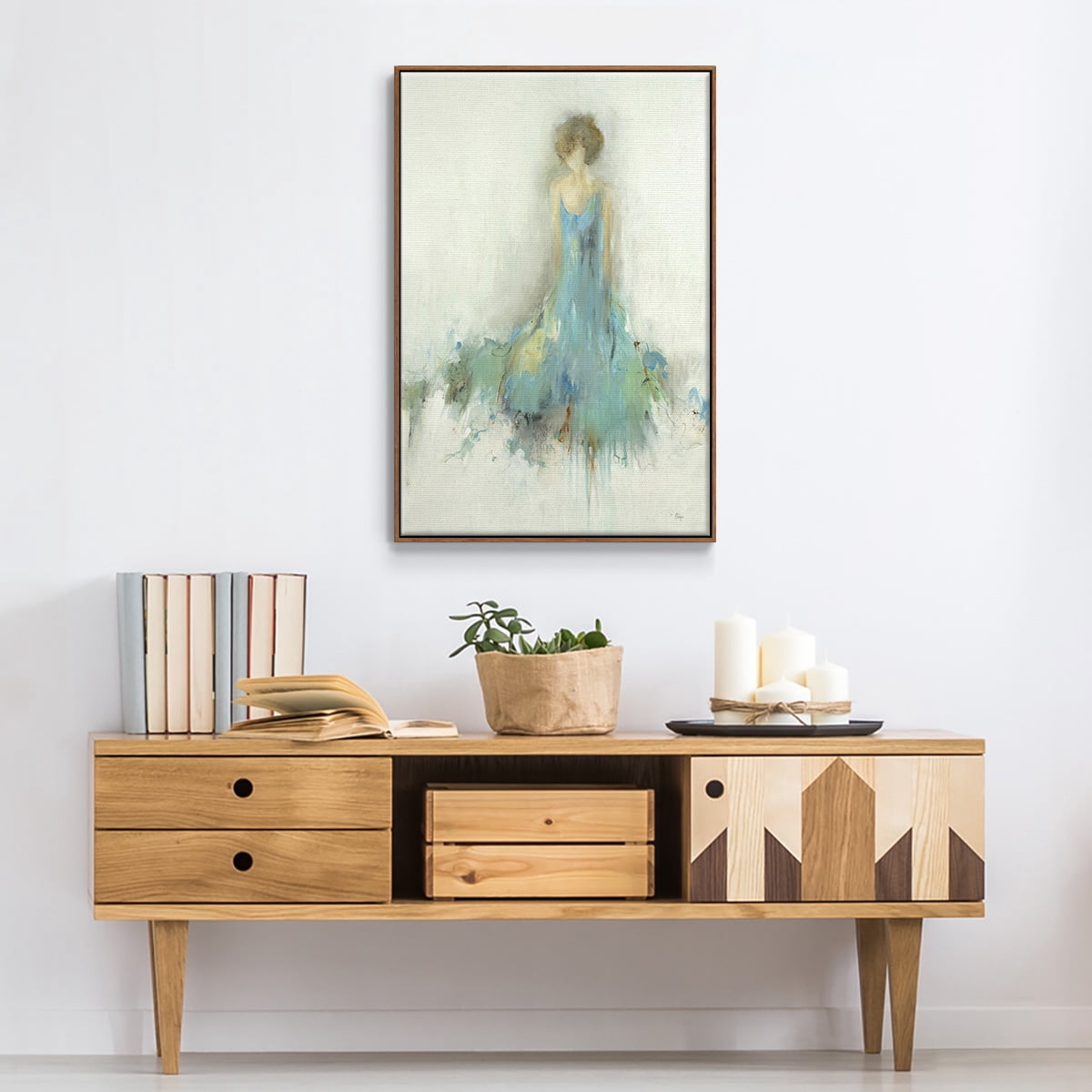 Reflection on You Framed Premium Gallery Wrapped Canvas - Ready to Hang - 17 x 25 - Walnut Floating Frame